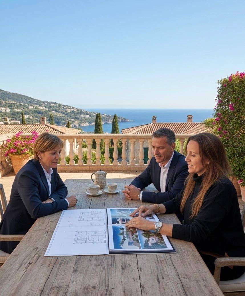 An advisory meeting overlooking the sea